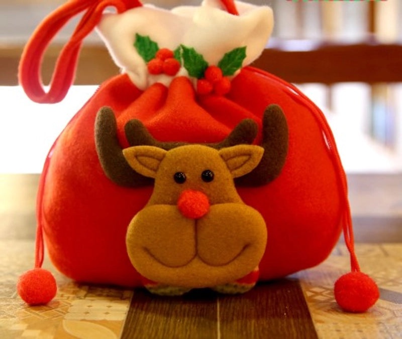 Christmas Santa Claus Nonwoven Party Gift Bags Cute Holiday Treat Bags|Holiday Party Supplies