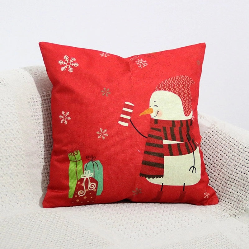 Festive Christmas Pillow Covers with Santa Claus, Owl, and Snowman Designs | Home Decor Pillows