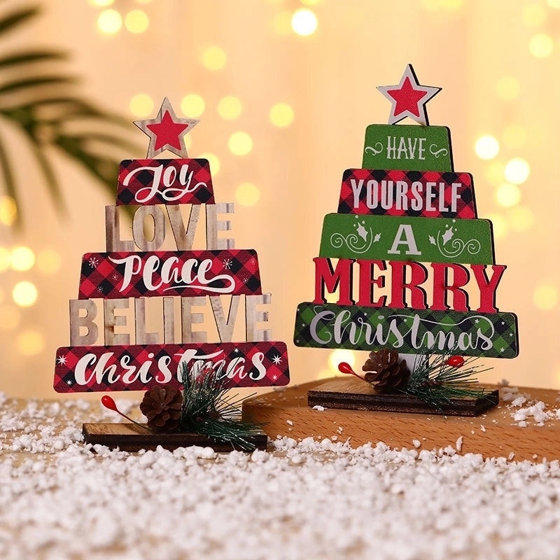 Christmas Tree Alphabet Desktop Ornament|Holiday Home Decor