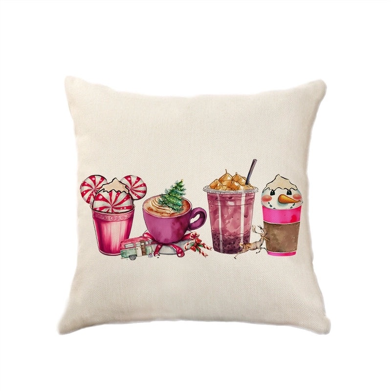 Christmas Holiday Letter Polyester Pillow Covers Couch Sofa Decoration|Home Decor Cushion Covers