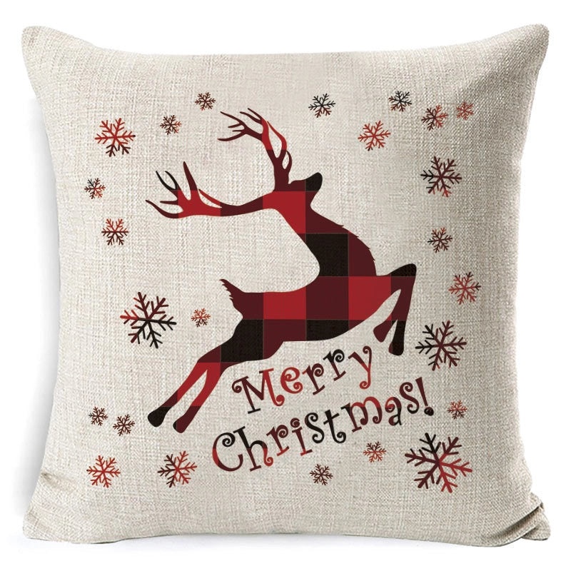 Vintage Alphabet Deer Polyester Cushion Covers|Home Decor Pillows