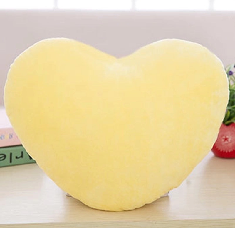 Heart Shaped Solid Color Plush Throw Pillow Soft PP Cotton Filling|Home Decor Cushions