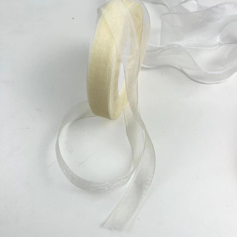 2cm Wide Transparent Snow Pattern Ribbon for Gift Wrapping and Floral Hair Accessories | Gift Packaging & Craft Supplies