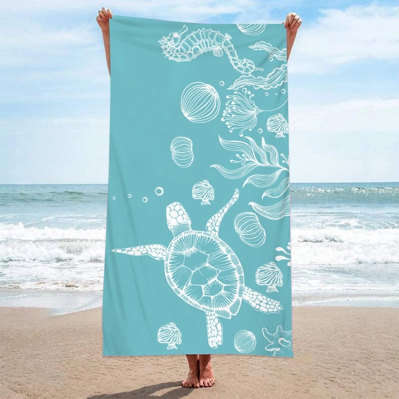 Custom Mermaid Tail Beach Towel Quick-Dry Absorbent Rectangular Round Bath Towel for Camping|Beach Towels