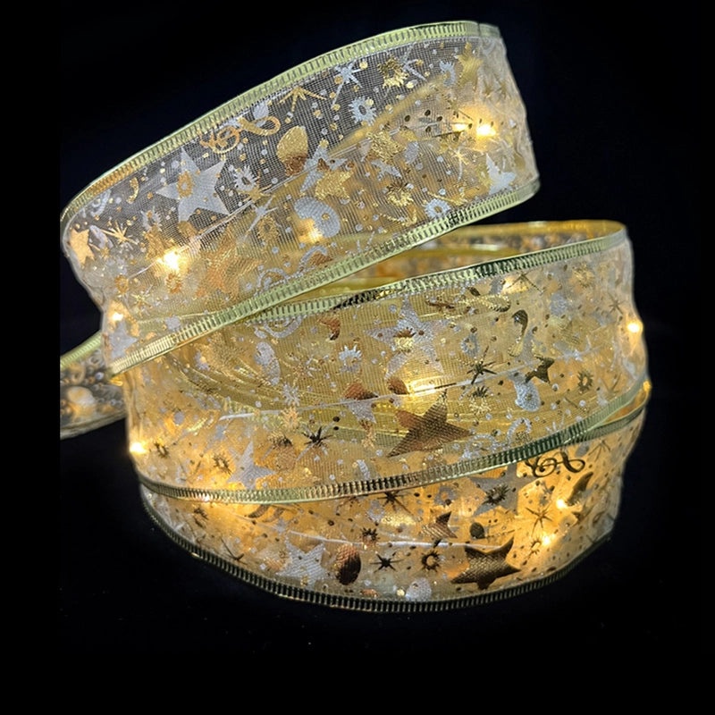 Festive Geometric Gauze String Lights for Christmas Party Decoration|Home Decor Lighting