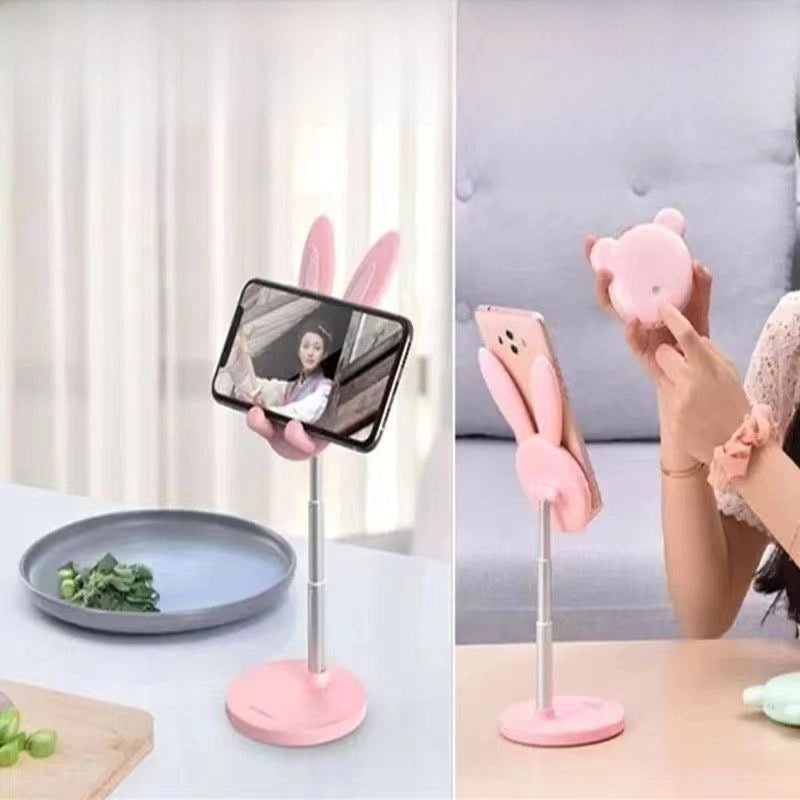 Adjustable Bunny Phone Holder Stand | Mobile Desktop Bracket for Students, Selfies, Live Streaming | Home & Office Accessories|Phone Accessories