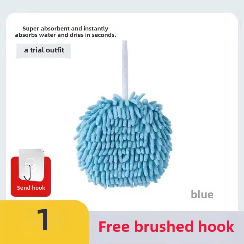 Quick-Dry Chenille Hand Towel Thickened Absorbent Kitchen Bathroom Hanging Cloth | Home & Kitchen Textiles