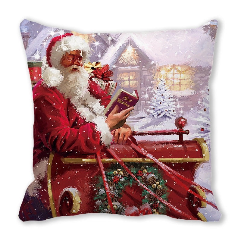 Festive Santa Pillow Covers for Couch Sofa Christmas Home Decor|Home Decor & Pillows