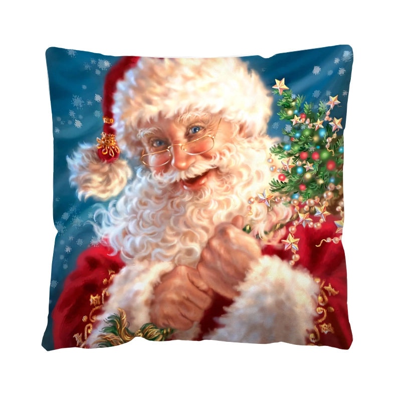 Festive Christmas Plush Santa & Snowman Pillow Covers | Holiday Home Decor & Sofa Accessories
