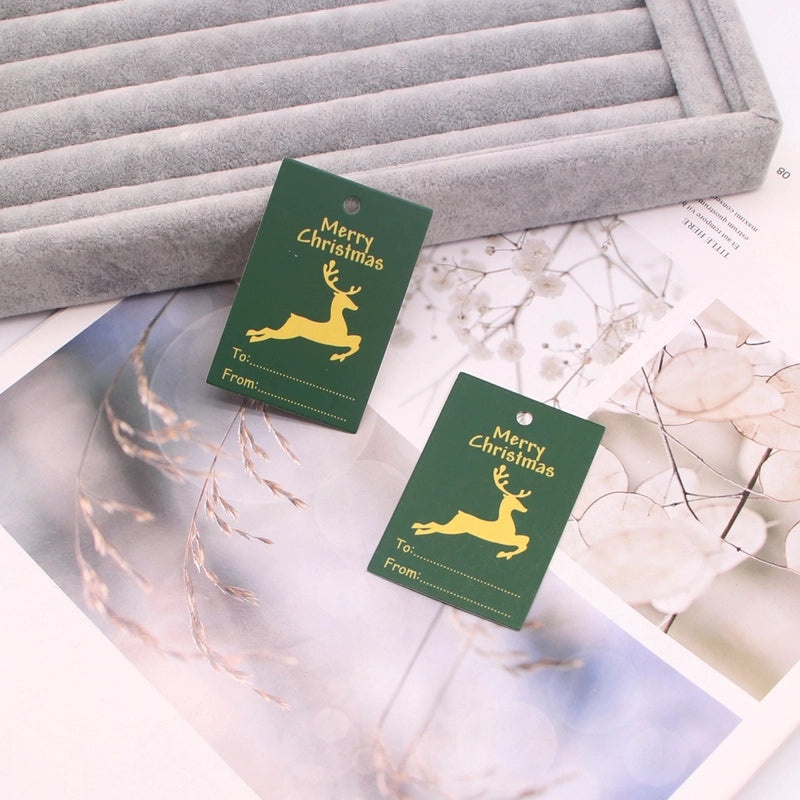 100 PCS Minimalist Christmas Color Block Jewelry Display Cards|Jewelry Packaging & Display