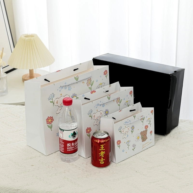 Adorable White Cartoon-Themed Cardboard for Casual Gift Wrapping|Gift Wrapping Supplies