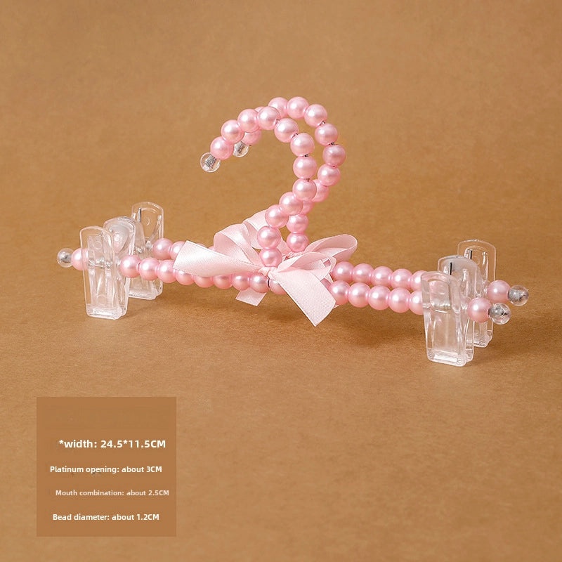 European Pearl Bowknot Children's Clothes Hanger with Pearl Pants Clips|Home & Living > Storage & Organization > Clothes Hangers