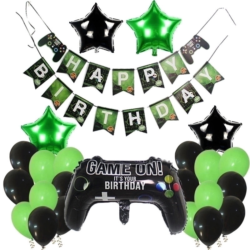 Birthday Star Game Console Balloon with Aluminum Foil Lettering for Party Decorations|Party Supplies