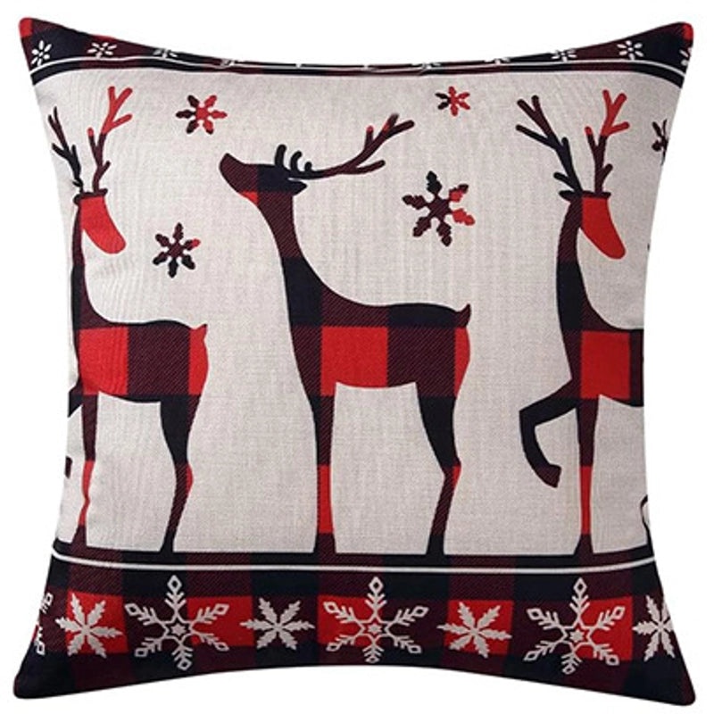 Festive Christmas Tree Cotton Linen Pillow Covers for Sofa and Couch | Home Decor & Pillows