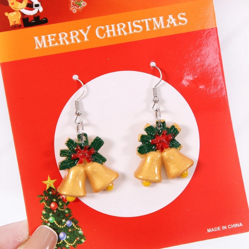 Christmas Holiday Tree Santa Snowman Alloy Plastic Party Earrings|Jewelry & Accessories