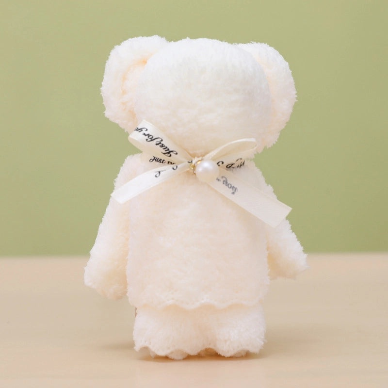 5 Pieces Coral Fleece Towels with Pineapple, Pearl, and Bear Designs 30x30cm | Gifts & Home Textiles