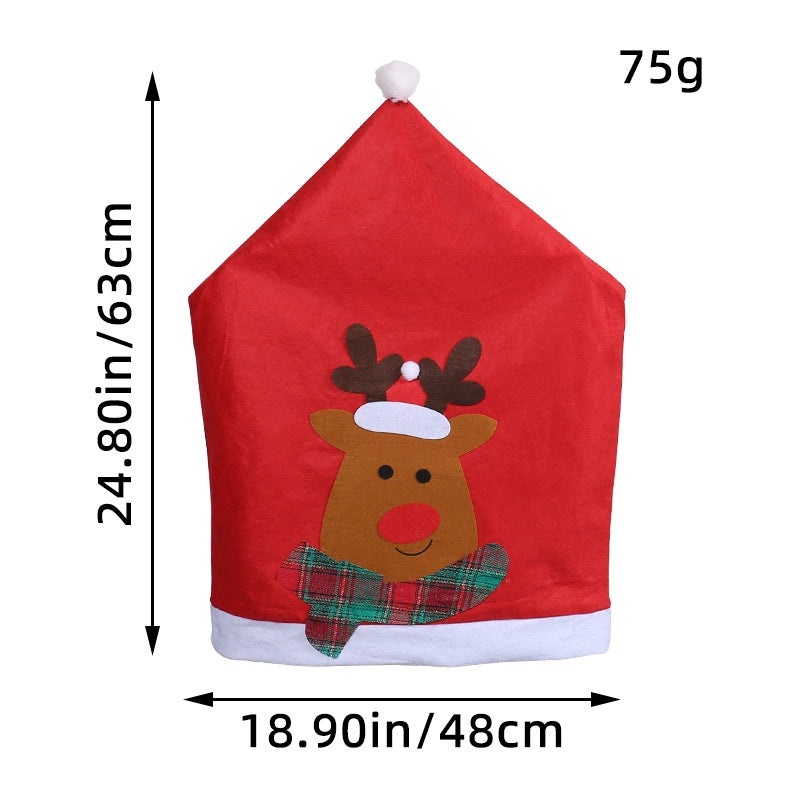 Cute Christmas Santa Hat Chair Cover | Holiday Decorations