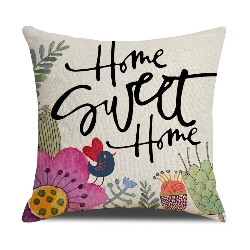 Colorful Letter Linen Pillow Covers Minimalist Design | Home Decor & Bedding