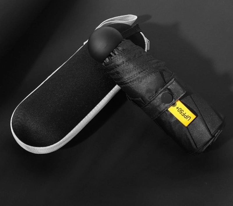 Mini Five-Fold Compact Umbrella | Portable Sun Shade Pocket Umbrella for Sun Protection with Custom Logo | Gifts & Promotional Products