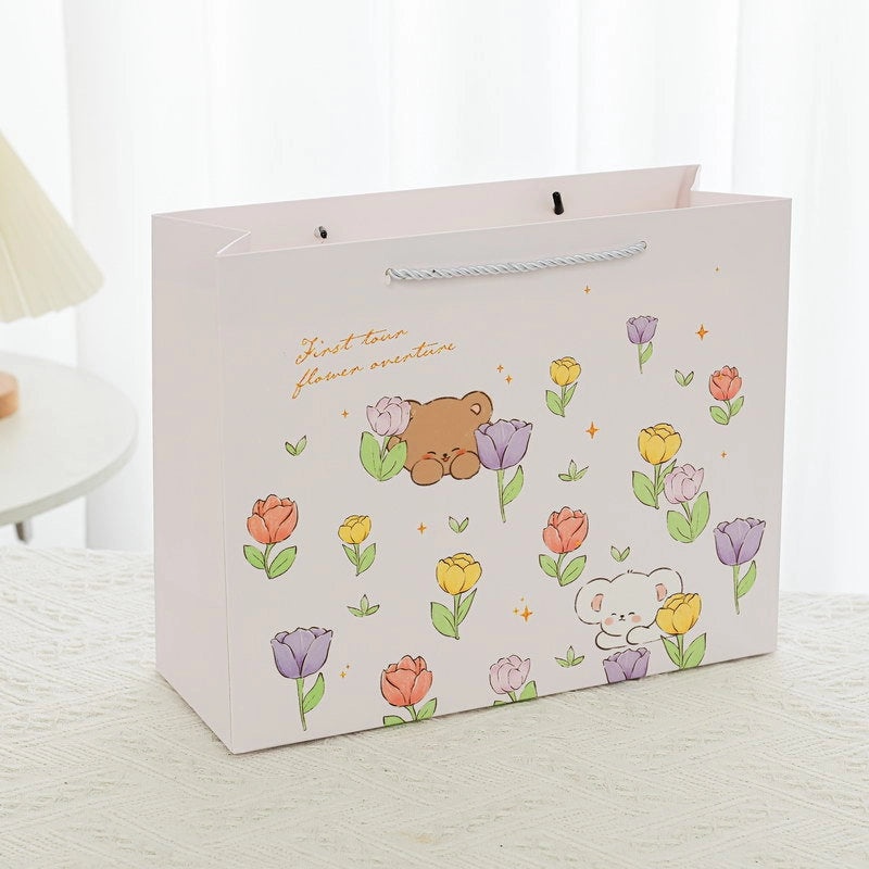 Adorable White Cartoon-Themed Cardboard for Casual Gift Wrapping|Gift Wrapping Supplies