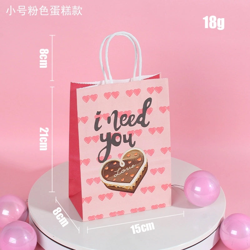 Cute Letter Bear & Heart Shape Paper Gift Bags for Birthday & Valentine's Day | Party Supplies Gift Bags