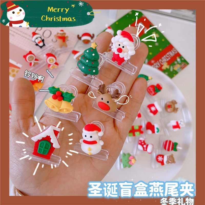 Cute Cartoon Christmas Plastic Clips for Storage | Home Organization Accessories