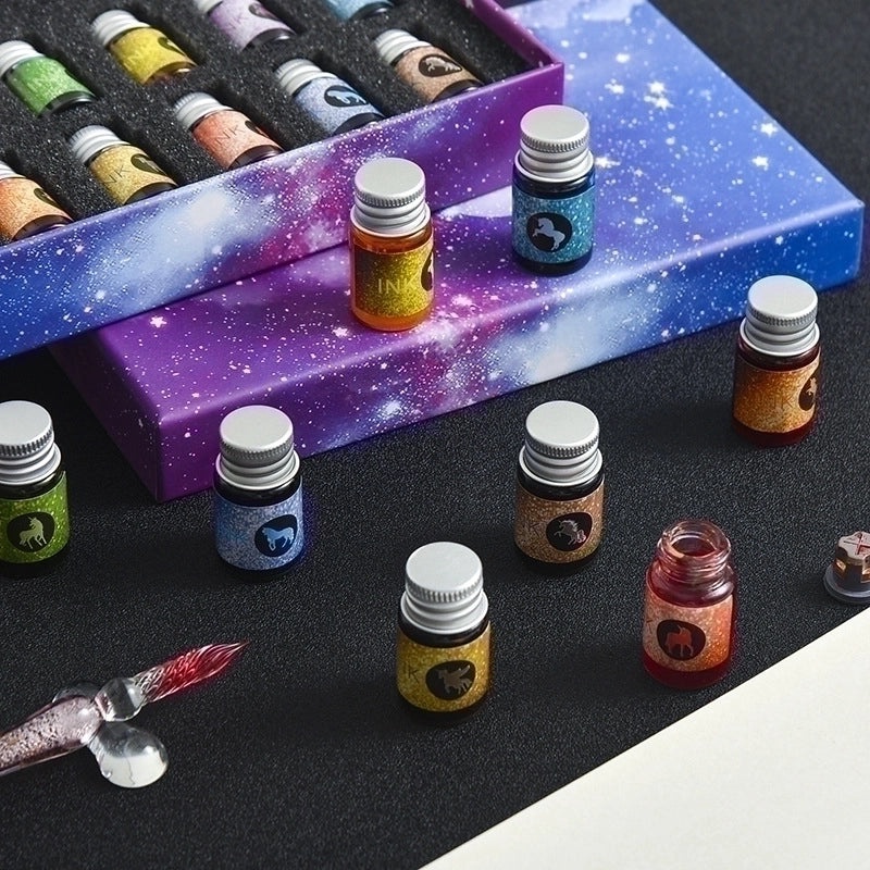 Starry Sky Crystal Ink Pen Set for Students | Writing Instruments