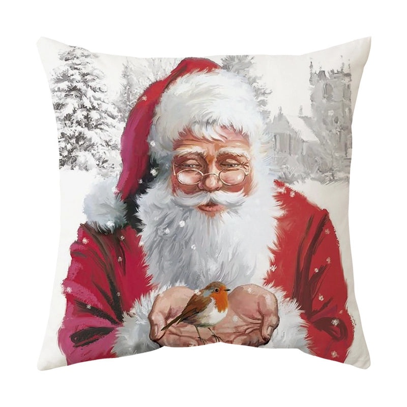 Christmas Tree Santa Elk Holiday Polyester Pillow Covers|Home Decor Pillows