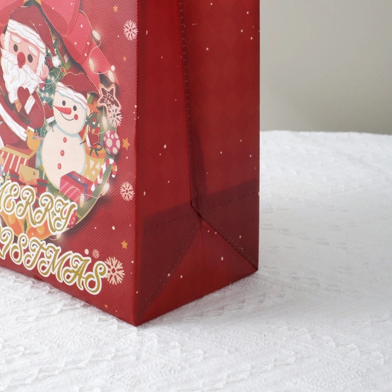 Festive Christmas Tree and Santa Claus Nonwoven Gift Bags for Party Favors|Holiday Party Supplies