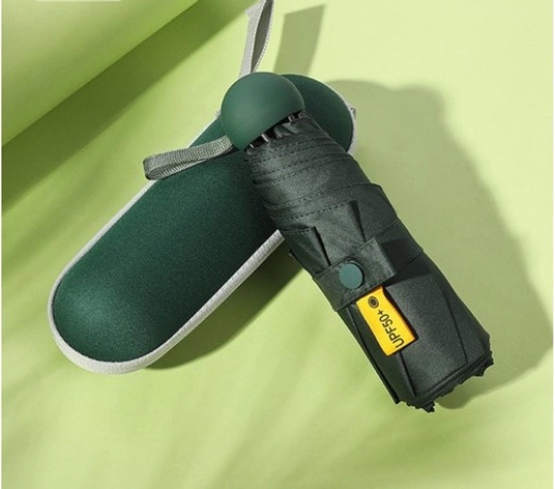 Mini Five-Fold Compact Umbrella | Portable Sun Shade Pocket Umbrella for Sun Protection with Custom Logo | Gifts & Promotional Products