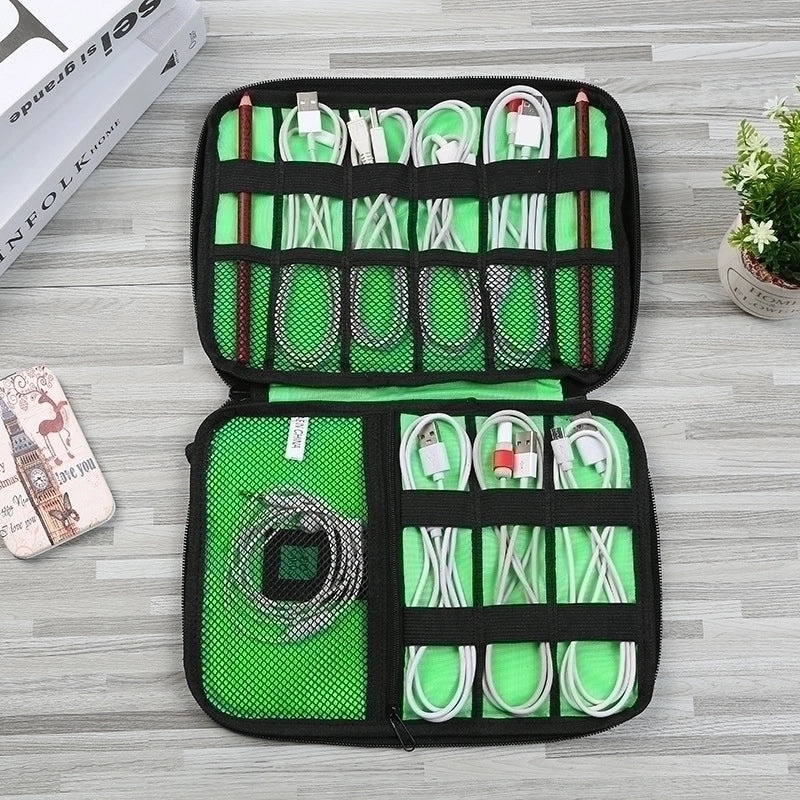 Vintage Solid Color Nylon Digital Organizer Pouch|Digital Storage Bags