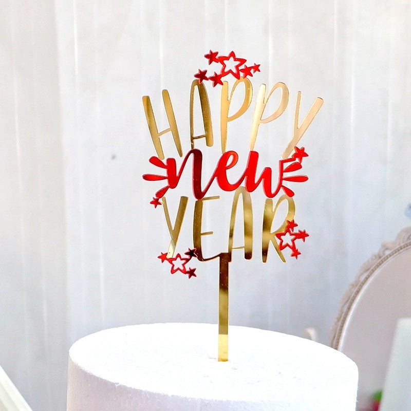 Festive Party Cake Decorations with Cute Basic Letter Plastic Supplies for Christmas and New Year|Home & Garden > Kitchen & Dining > Bakeware & C