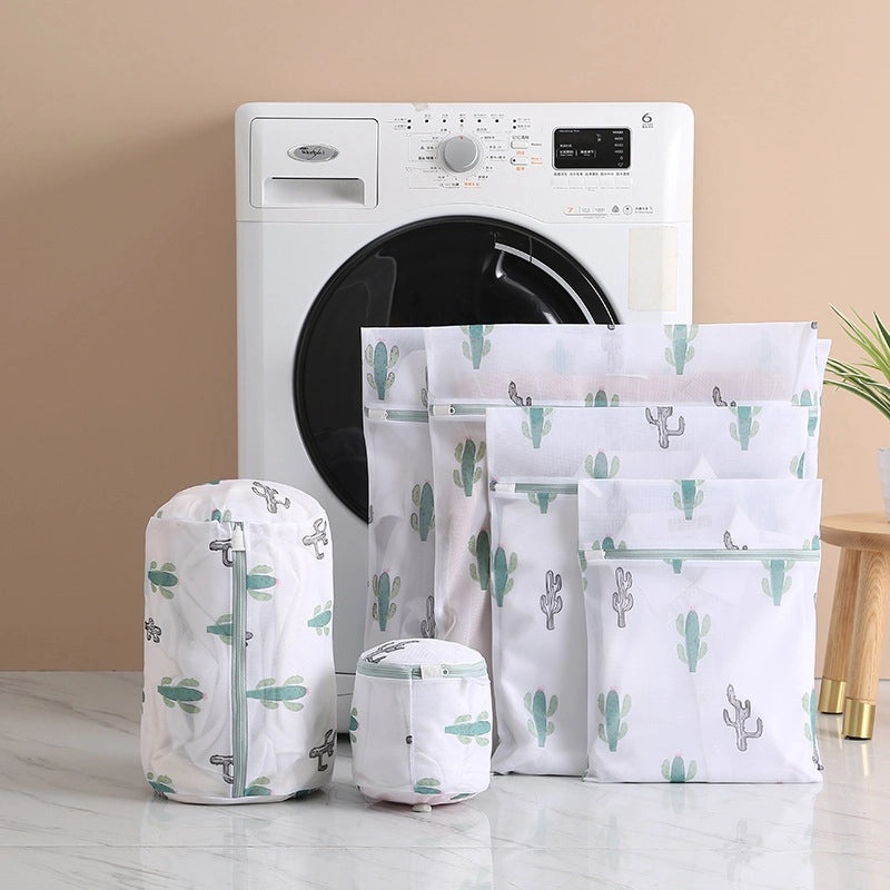 Polyester Laundry Bag with Casual Cactus Leaf and Pineapple Design | Home & Living