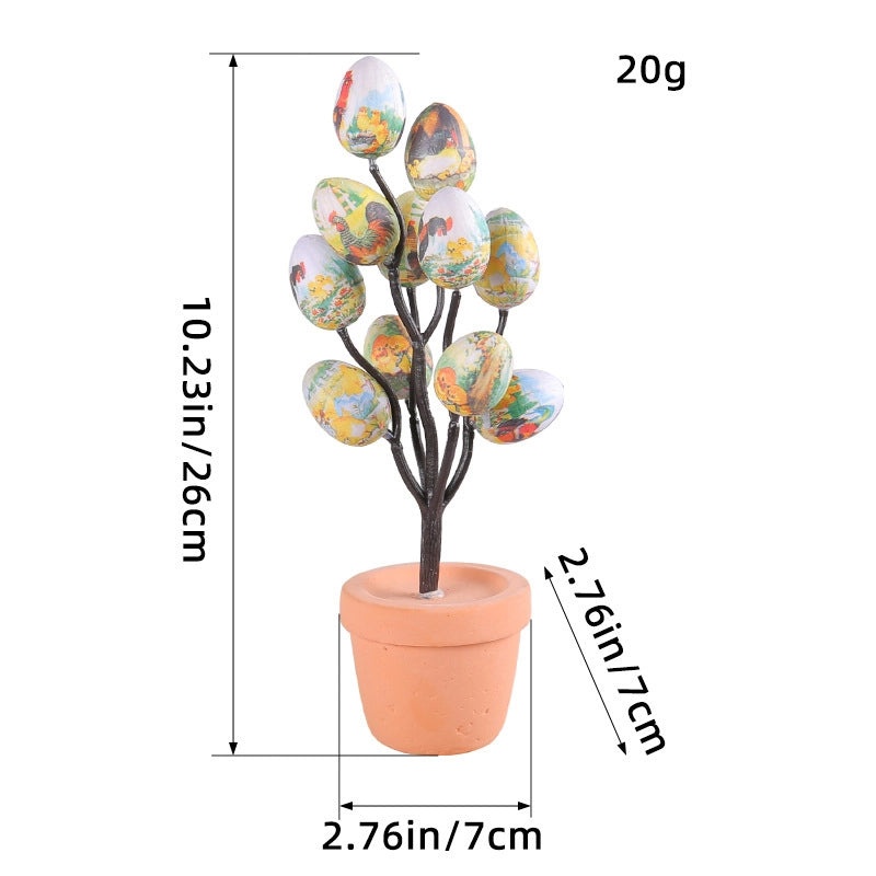 Vertical Hanging Easter Egg Pot 2024 Cartoon Print Decorative Table Ornament|Home Decor Easter Decorations