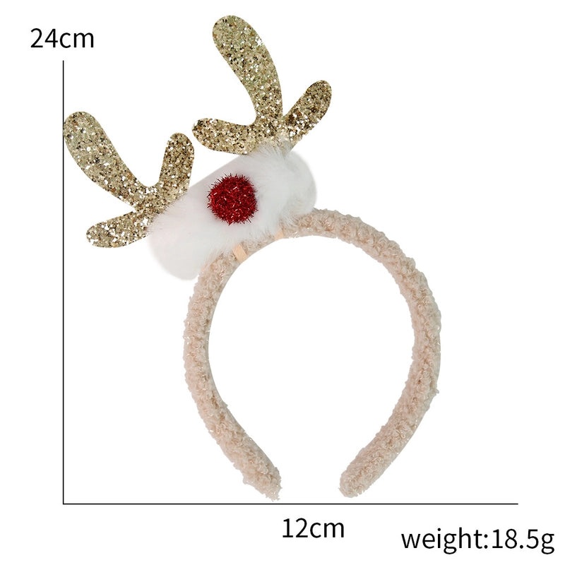 Festive Reindeer Antler Headband for Christmas Party Accessories|Holiday Hair Accessories
