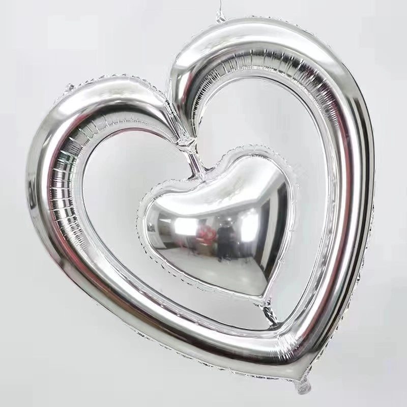 Minimalist Heart-Shaped Aluminum Foil Balloons for Festivals and Parties 25pcs Pack|Party Supplies Balloons