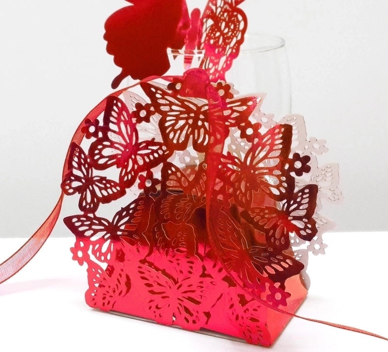 Irised Flower Butterfly Paper Gift Bags|Wedding Accessories