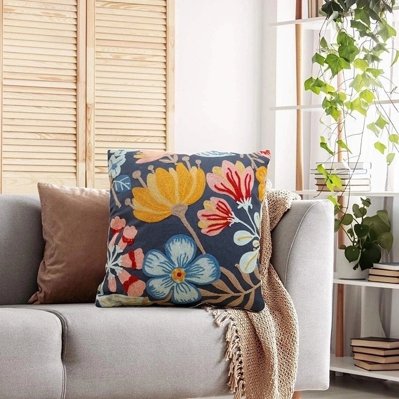 Stylish Floral Canvas Decorative Cushion Pillow|Home Decor Pillows