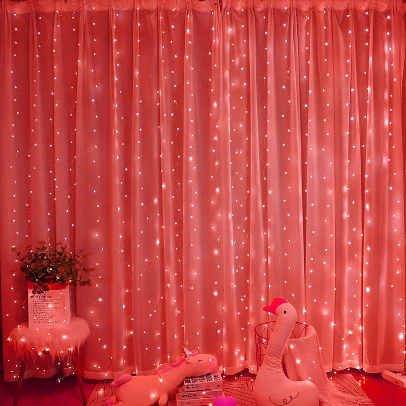 3x3M USB Remote Control Copper LED Curtain String Lights for Holiday Room Decoration Starry Ambiance|Home Decor Lighting