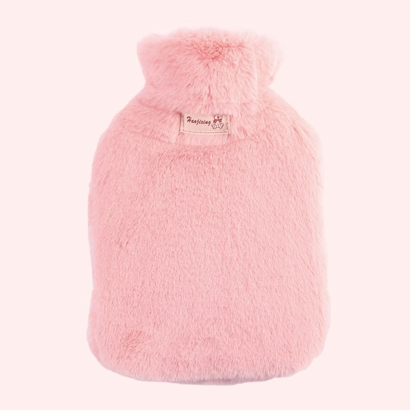 2L Large PVC Hot Water Bag with Imitation Rabbit Wool Flannel Cover, Hand Warmer and Hot Compress | Winter Accessories