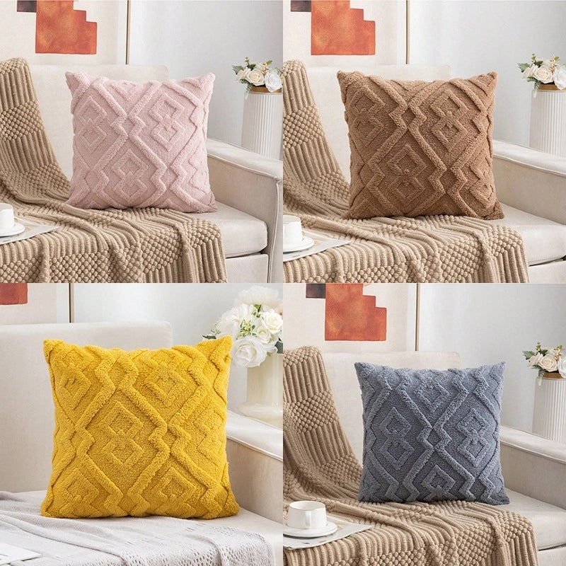 Simple Cotton Pillow Covers in Solid Colors|Home Textiles & Bedding