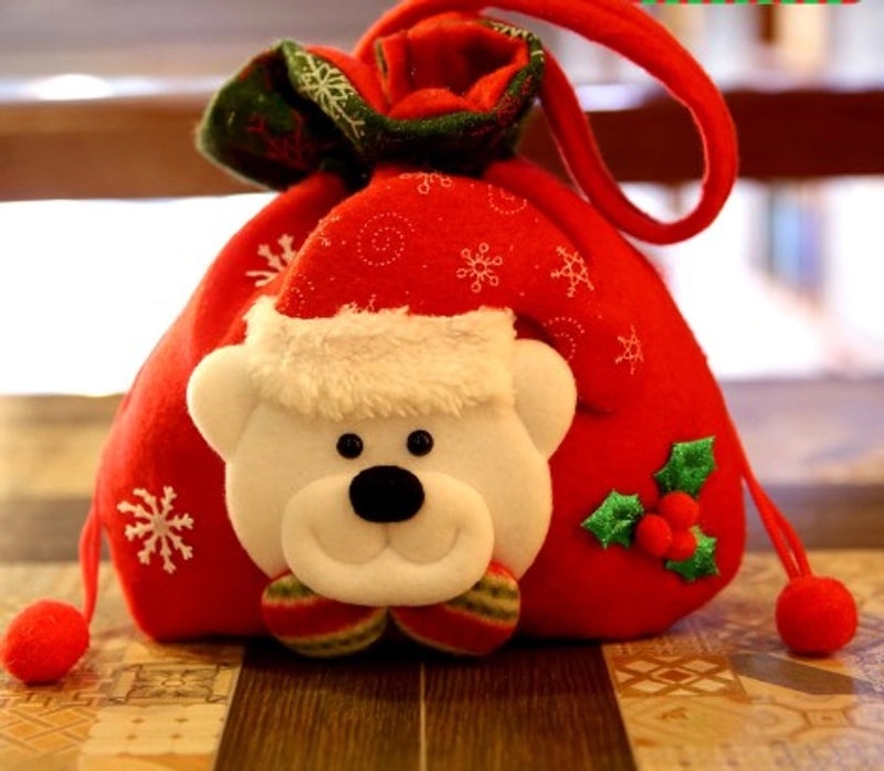 Christmas Santa Claus Nonwoven Party Gift Bags Cute Holiday Treat Bags|Holiday Party Supplies