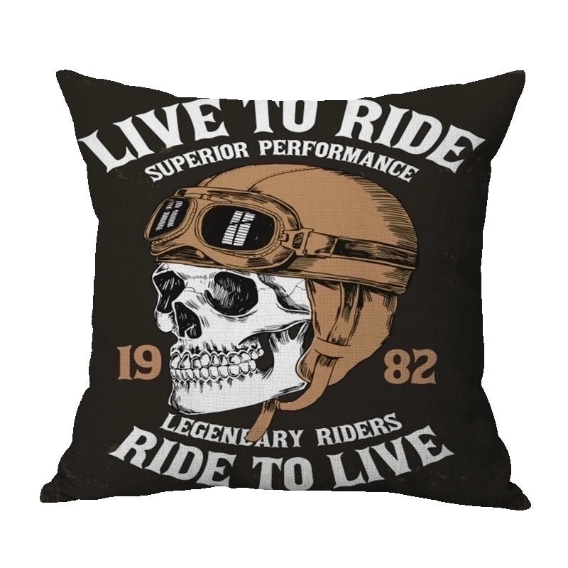Halloween Punk Skull Linen Pillow Covers for Couch Sofa Decorative Throw Pillowcases|Home Decor & Pillows