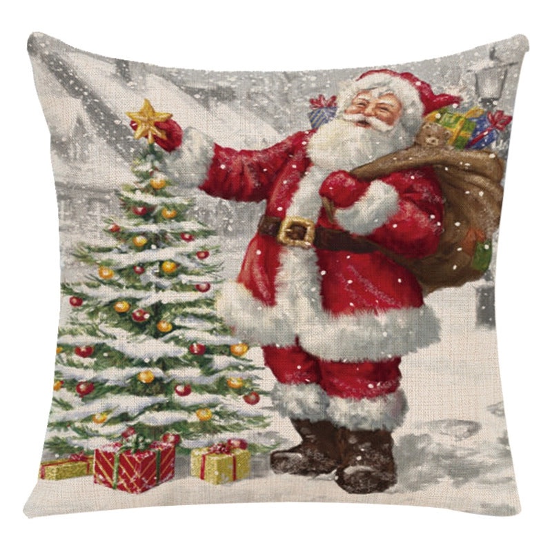 Christmas Santa Snowman Decorative Pillow Covers | Home Decor
