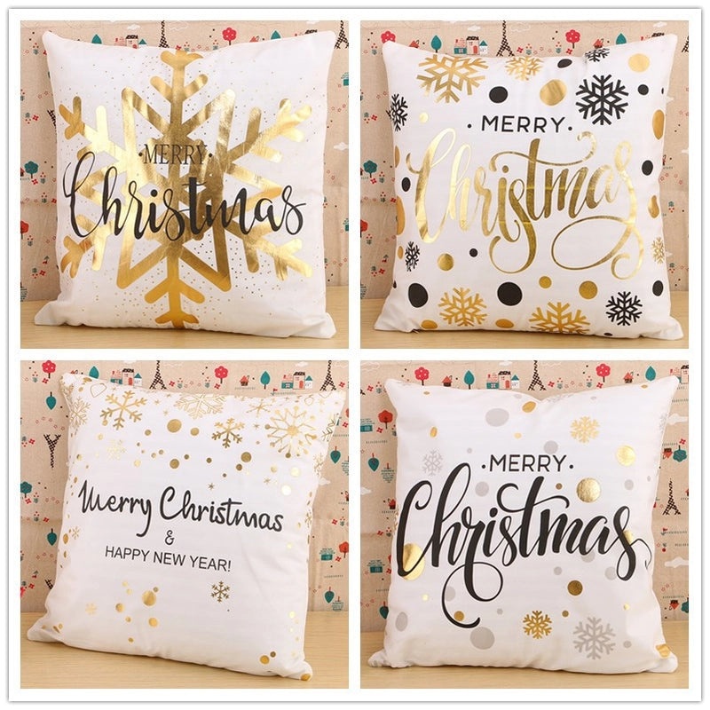 Christmas Geometric Snowflake Cartoon Cushion Cover for Couch Sofa | Home Decor & Cushions