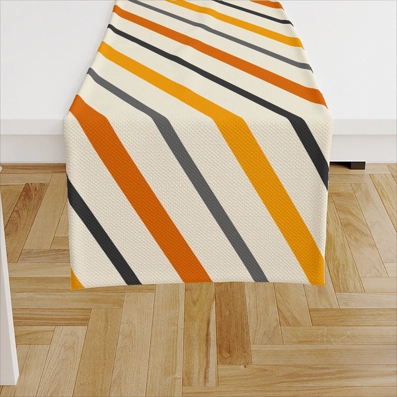 Ethnic Halloween Linen Tablecloth with Color Block Design for Vacation | Home Decor Table Linens