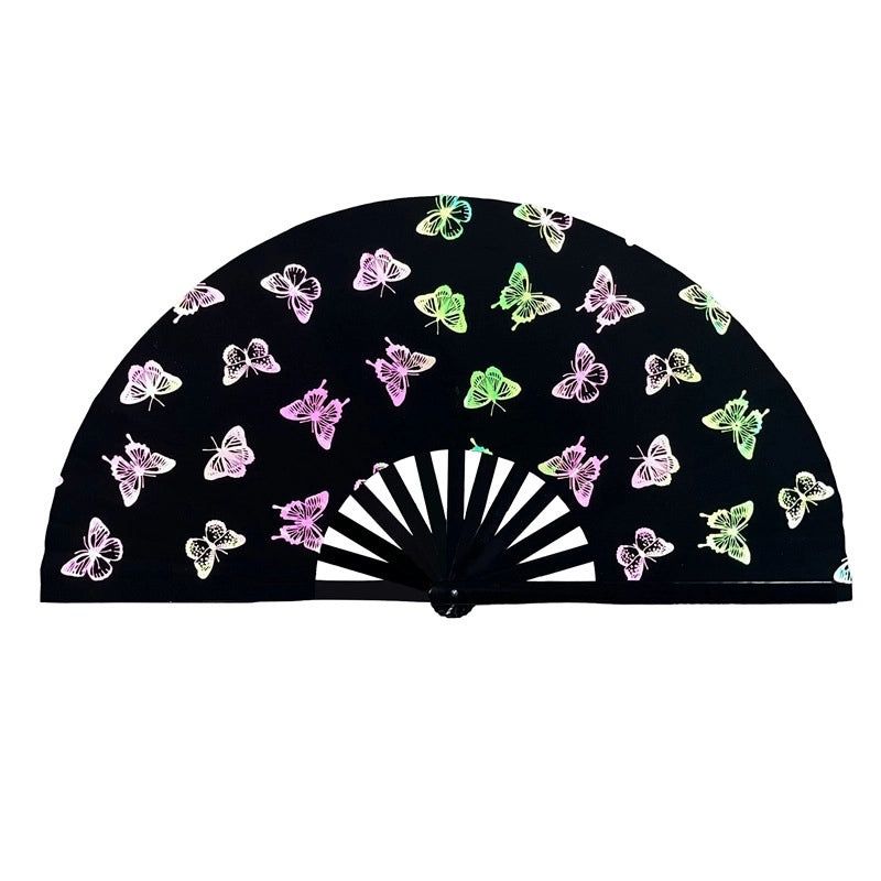 33cm Reflective Bamboo Folding Fan for Party & Kung Fu | Fans & Handheld Cooling Accessories