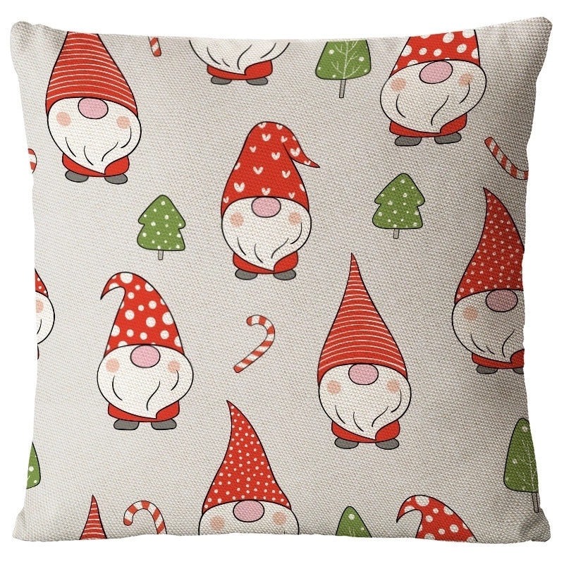 Festive Santa Snowman Linen Pillow Covers for Couch Sofa Holiday Home Decor | Home Decor & Pillows