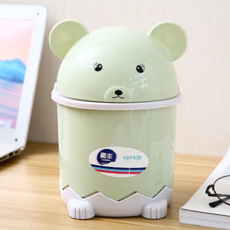 Mini Desktop Trash Can with Lid Cute Small Household Waste Bin Creative Coffee Table Trash Container|Home & Kitchen Storage