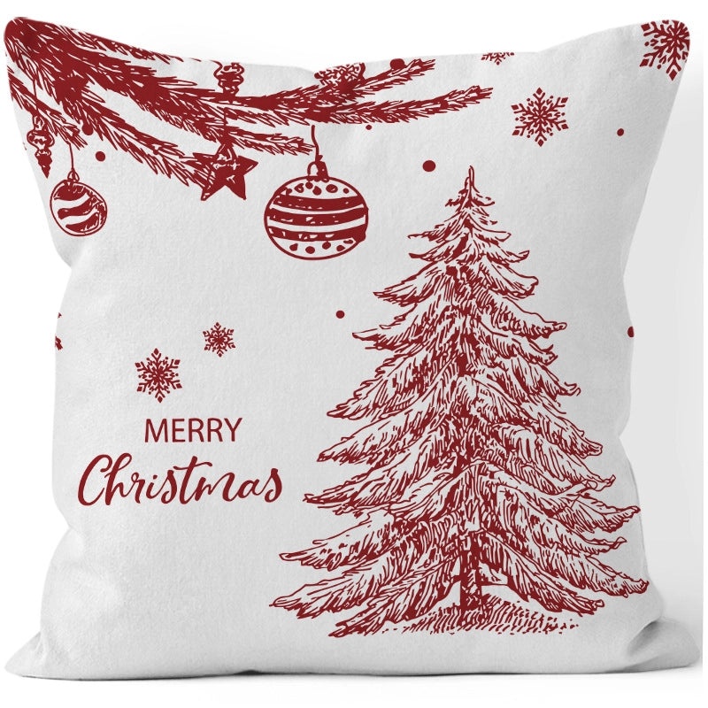 Festive Christmas Tree and Snowman Plush Pillow Covers|Home Decor Pillows